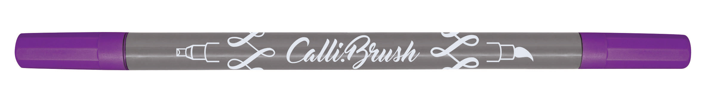 ONLINE Callibrush Brush Pen, Doppelspitze – Kombi (Kalligrafie + Pinsel), 2 mm, wasservermalbar, Flieder