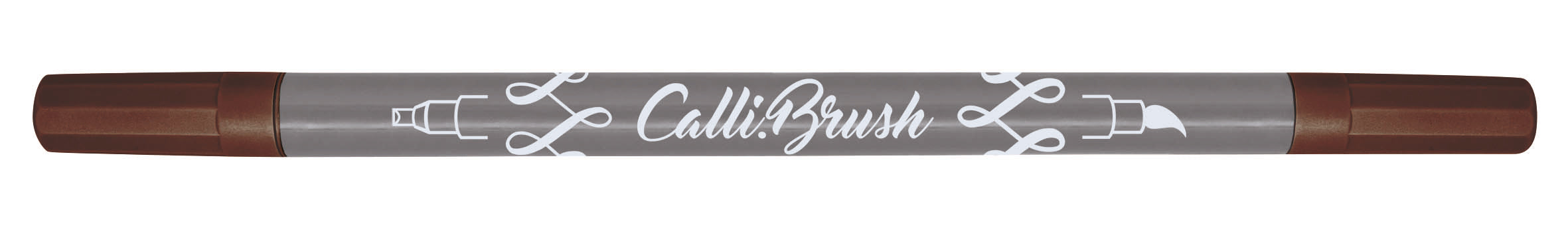 ONLINE Calli.Brush Brush Pen, Doppelspitze – Kombi, 2 mm, wasservermalbar, braun