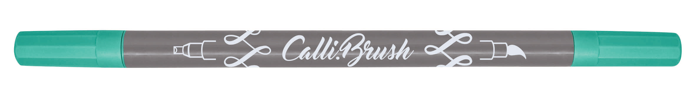 ONLINE Callibrush Pen Pinselstift, Doppelspitze – Kalligrafiespitze 2 mm, Pinselspitze, wasservermalbar, türkis
