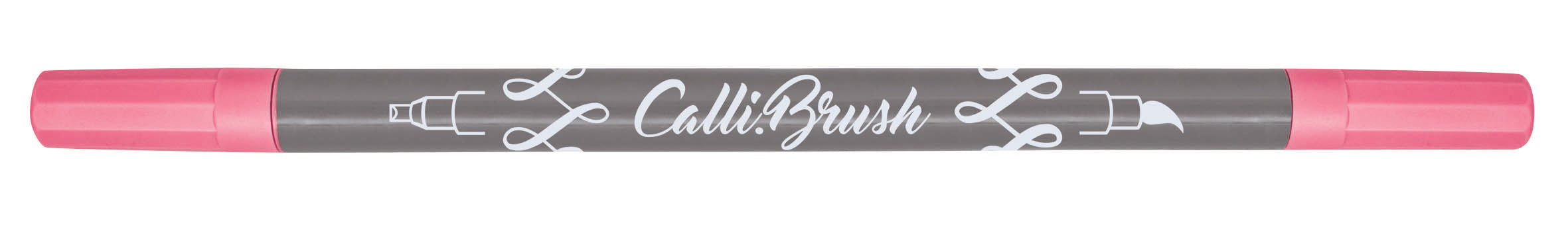 Online Calli.Brush Brush Pen, Doppelspitze – Pinselspitze + Kalligrafiespitze, 2 mm, wasservermalbar, Pink
