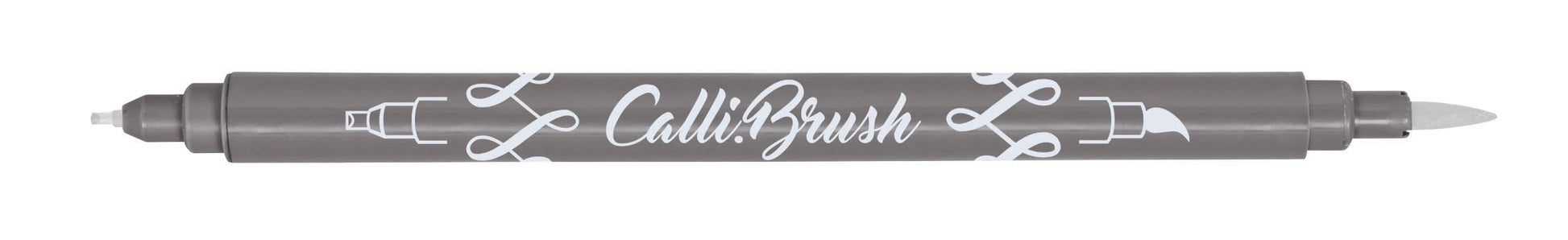 ONLINE Callibrush Brush Pen, Doppelspitze – Kalligrafiespitze + Pinselspitze, grau