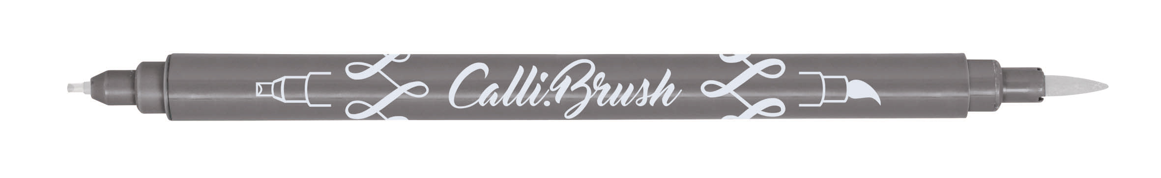 ONLINE Callibrush Brush Pen, Doppelspitze – Kalligrafiespitze + Pinselspitze, grau