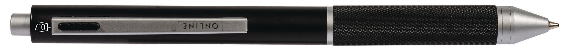 Online 4-in-1 Multipen – 0,7 mm – Blau, Rot, Schwarz – Metall