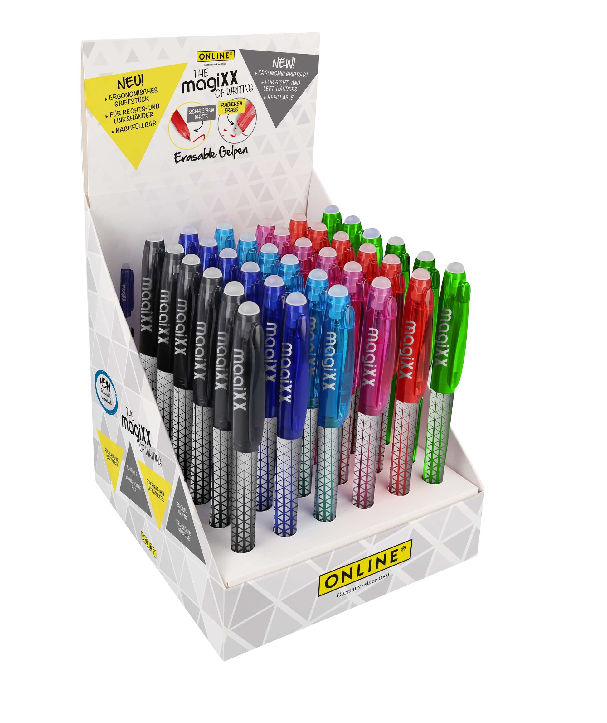 Online MagiXX Classic 35028/36 Gelschreiber – Farben sortiert, Spitze 0,7 mm, radierbar, nachfüllbar, 36er-Set