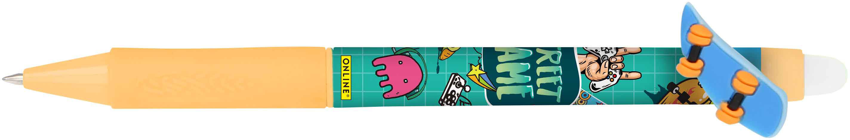 Online magiXX Fun Skater 35389/3D Gelschreiber – blau, Spitze 0,7 mm, radierbar, nachfüllbar, 3er-Set