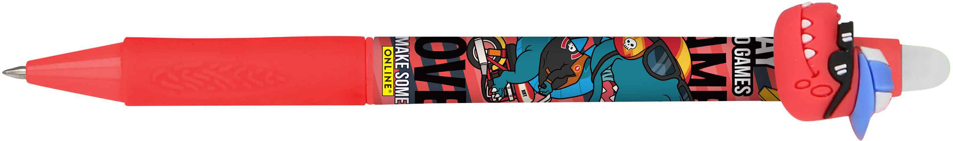 Online MAGIXX Fun Dino Gelschreiber – blau, Spitze 0,7 mm, radierbar, nachfüllbar, 3er-Set