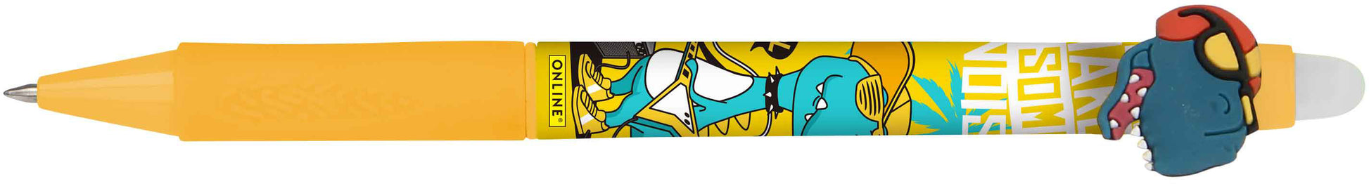 Online MAGIXX Fun Dino Gelschreiber – blau, Spitze 0,7 mm, radierbar, nachfüllbar, 3er-Set