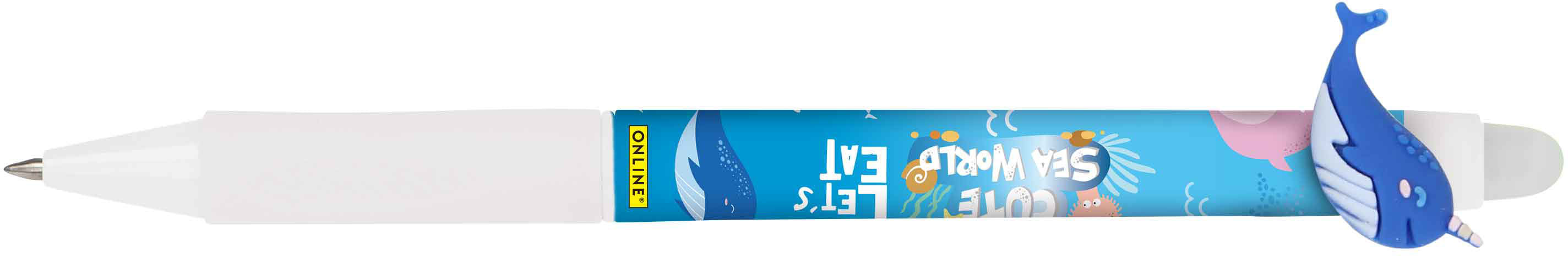 Online magiXX Fun Whale Gelschreiber – blau, Spitze 0,7 mm, radierbar, nachfüllbar, 3er-Set