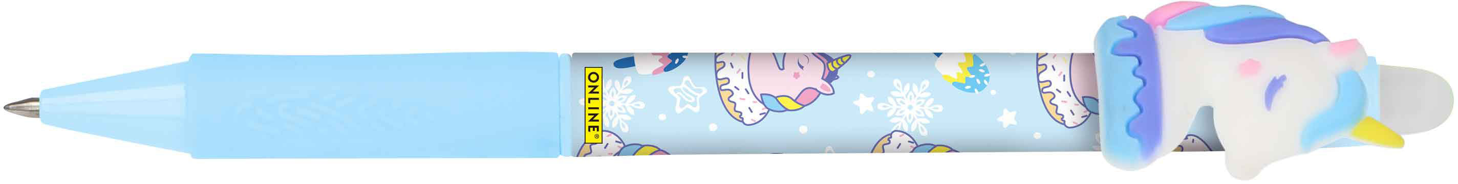 Online magiXX Unicorn Gelschreiber – blau, Spitze 0,7 mm, radierbar, nachfüllbar, 3er-Set