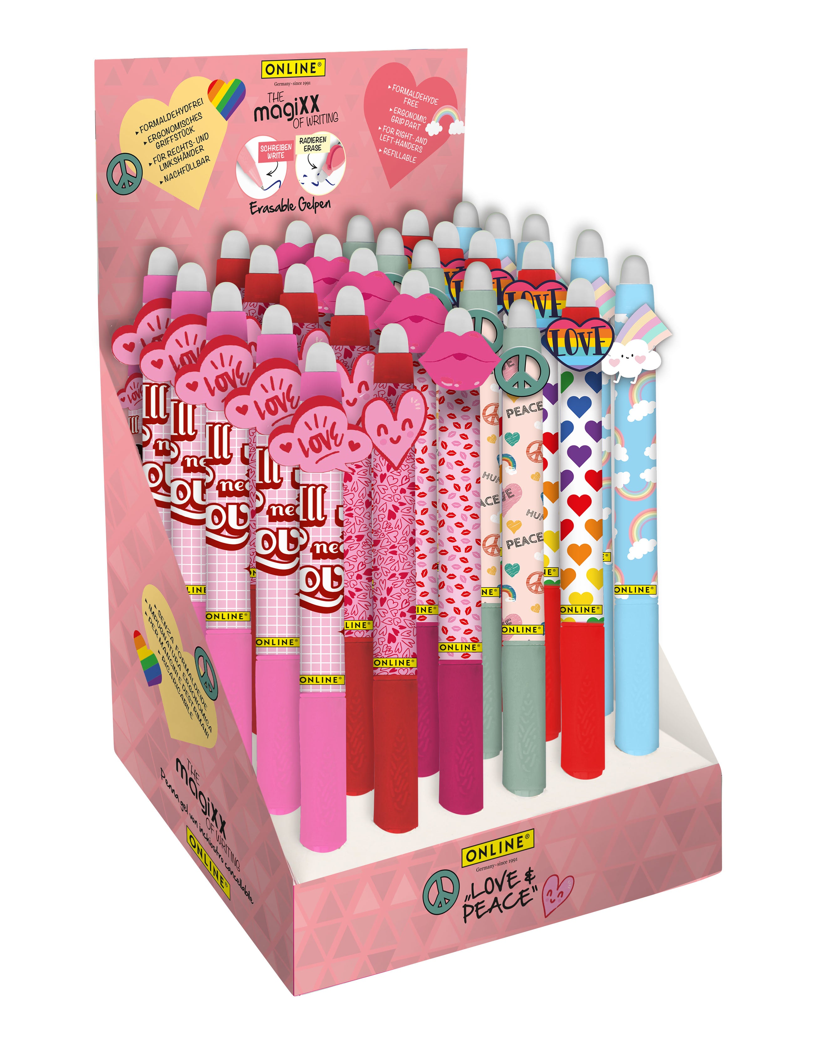 Online magiXX Love & Peace 35455/30 Gelschreiber – Farben sortiert, 30er-Set