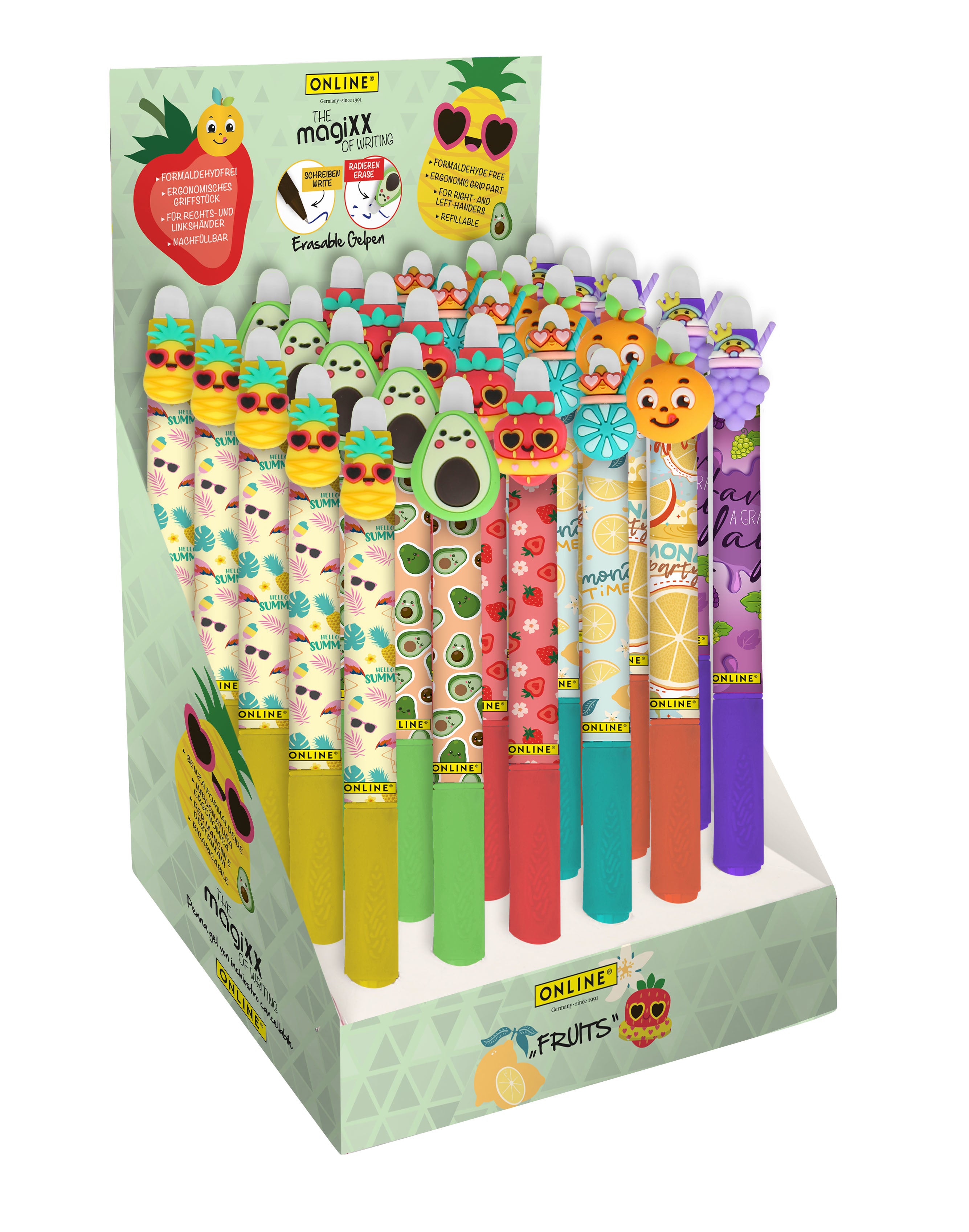 Online magiXX Fun Fruits Gelschreiber – Farben sortiert, 30er-Set