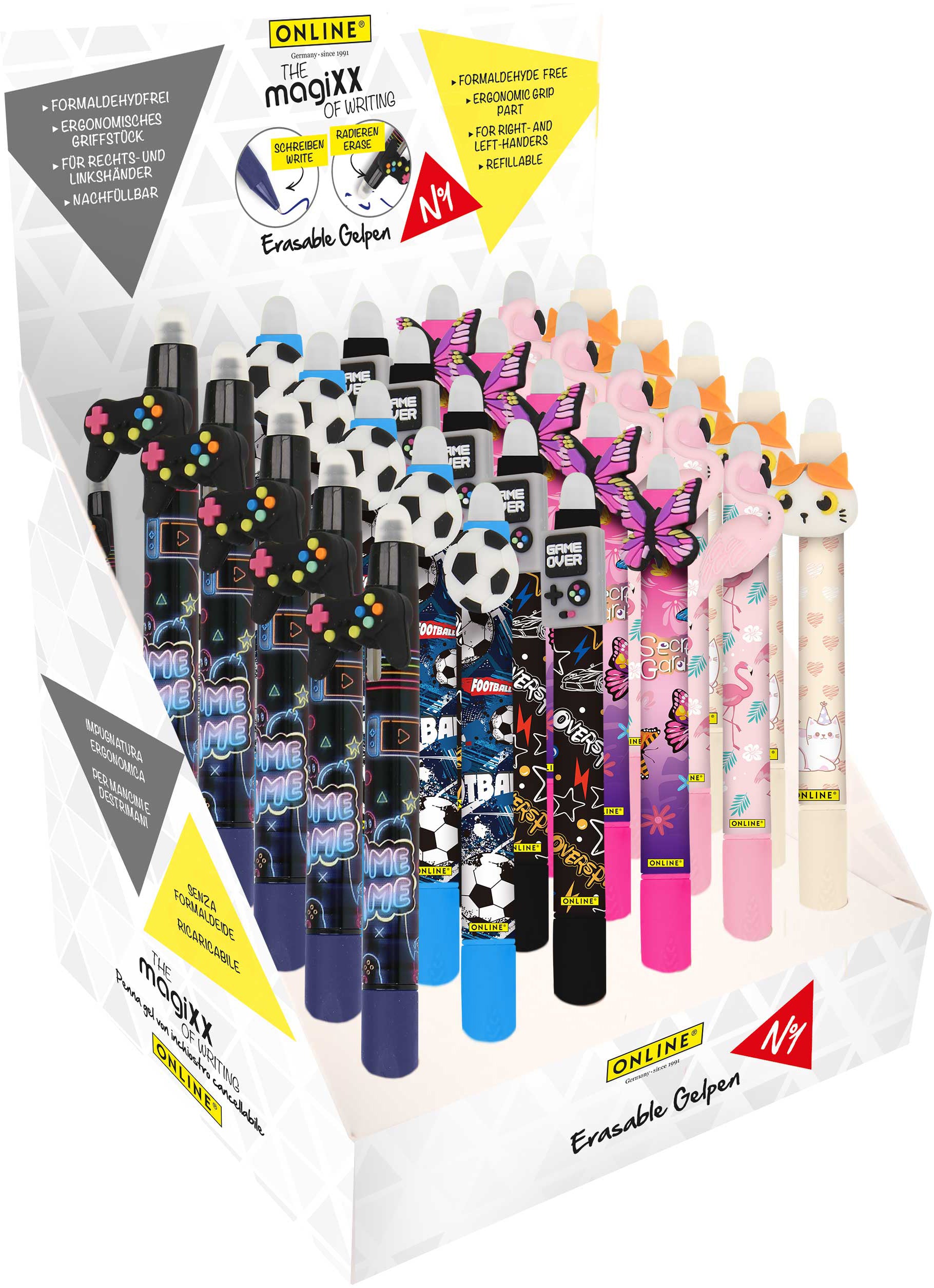 Online MagiXX Gelschreiber – Blau, Spitze 0,7 mm, radierbar, 30er-Set