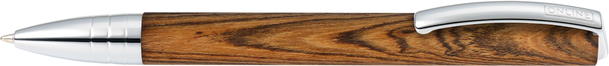 ONLINE Vision Nature Walnuss Kugelschreiber – Schwarz, Dreh, Holz, Metall