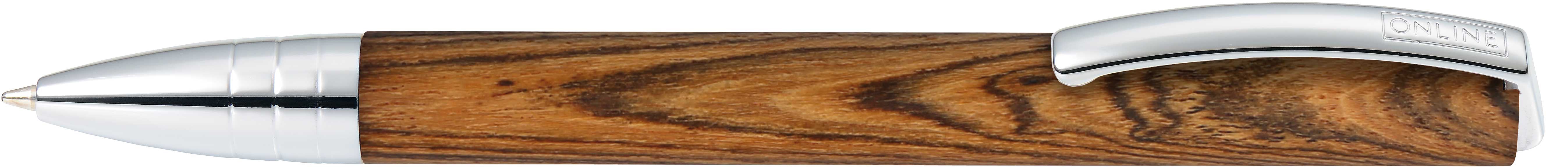 ONLINE Vision Nature Walnuss Kugelschreiber – Schwarz, Dreh, Holz, Metall