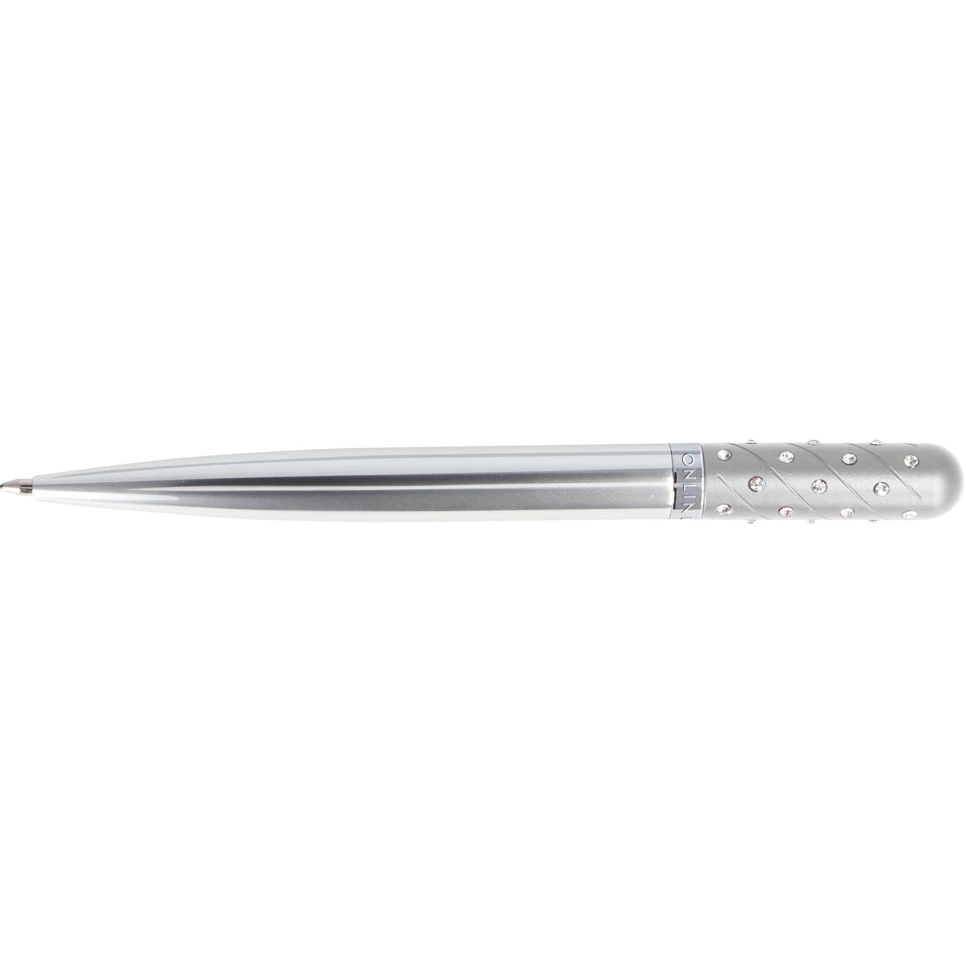 Online Crystal Pen M 37089 Kugelschreiber – Schwarz, Silberner Schaft, mit Kristallelementen