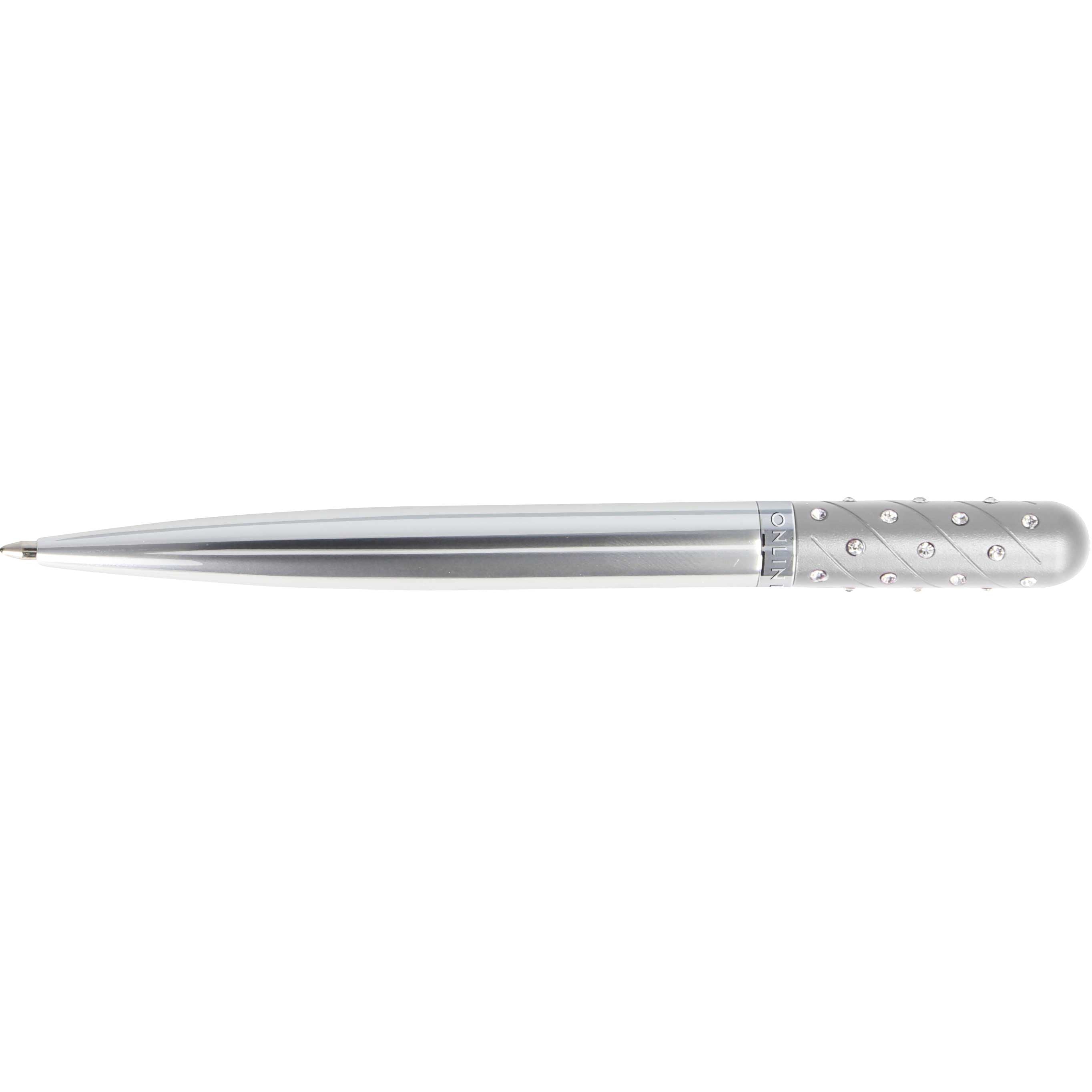 Online Crystal Pen M 37089 Kugelschreiber – Schwarz, Silberner Schaft, mit Kristallelementen