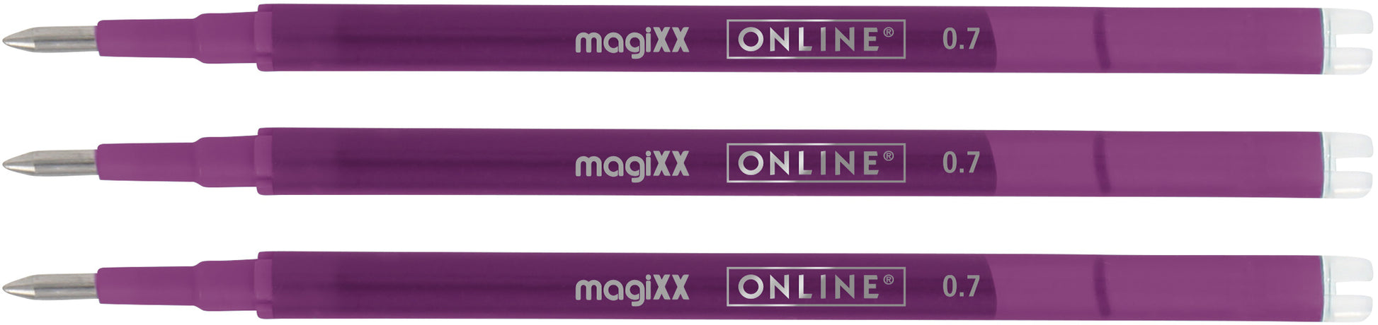 Online MagiXX Rollerpatrone – Violett, 0,7 mm, 3er-Pack, radierbar