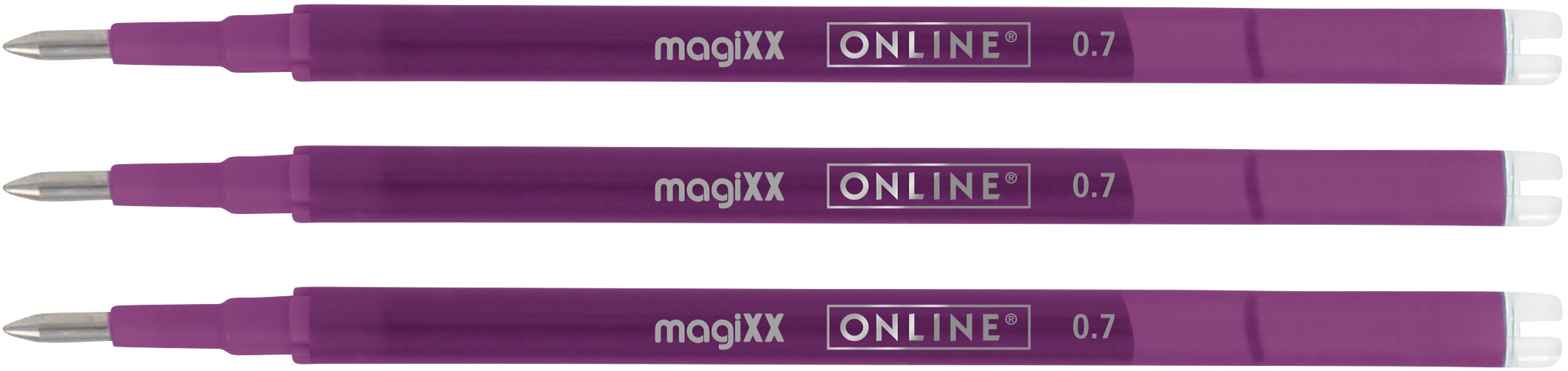 Online MagiXX Rollerpatrone – Violett, 0,7 mm, 3er-Pack, radierbar