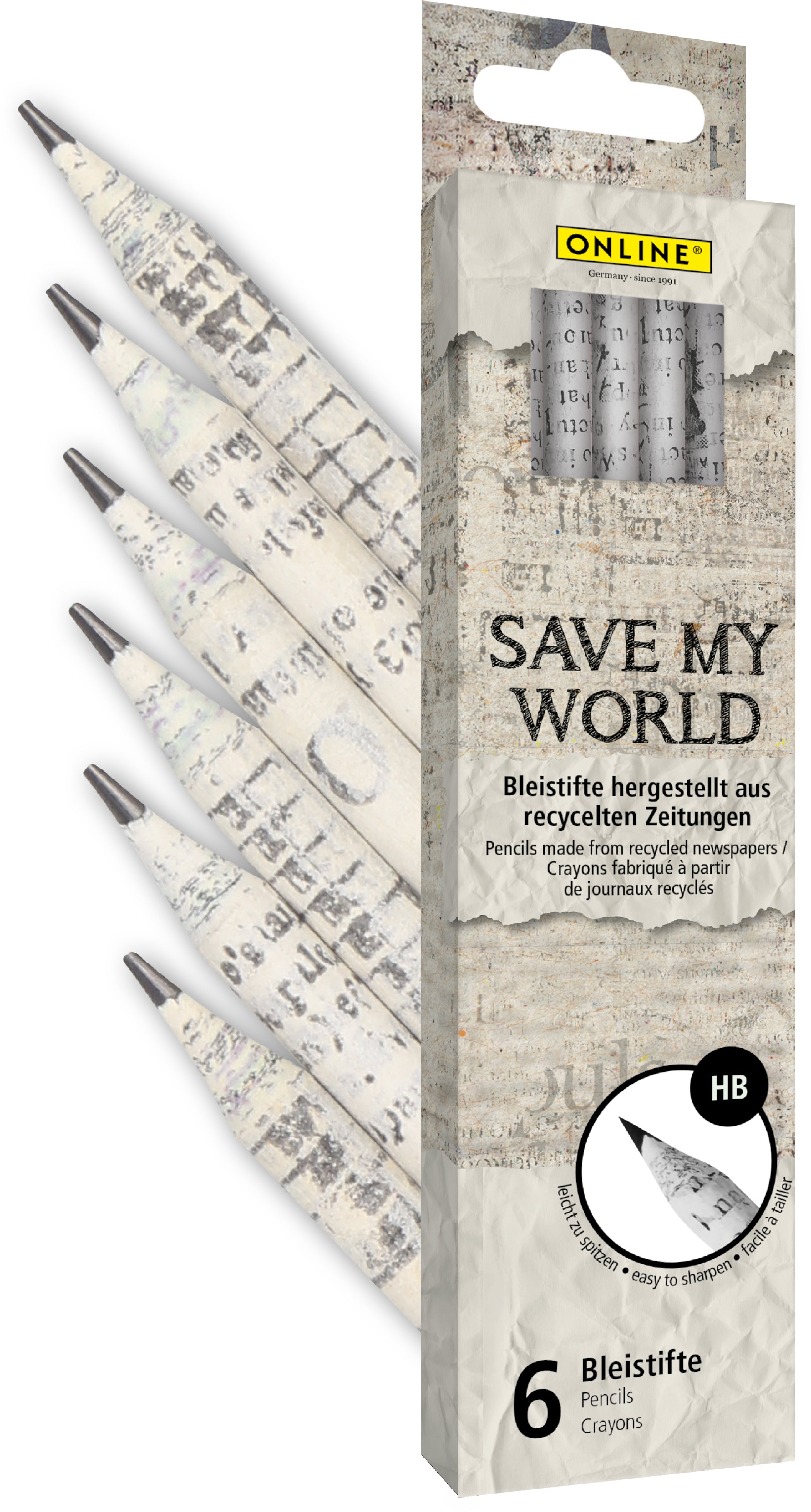 Online Save My World Bleistifte HB – 6er-Set