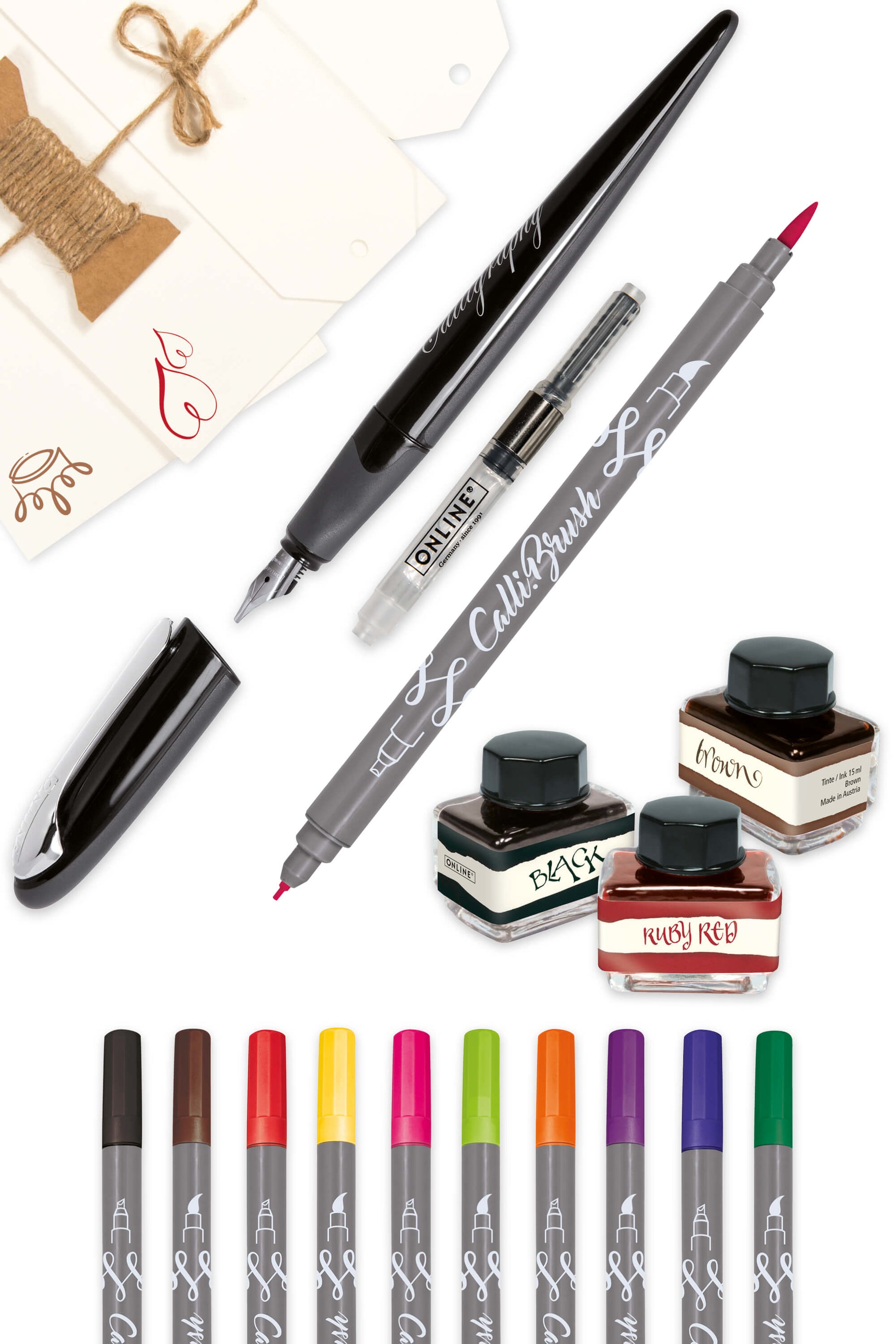 Online Inspiration Line Master Set 81159 Schreibset – im Etui – Schreibfarben: schwarz/braun/rot