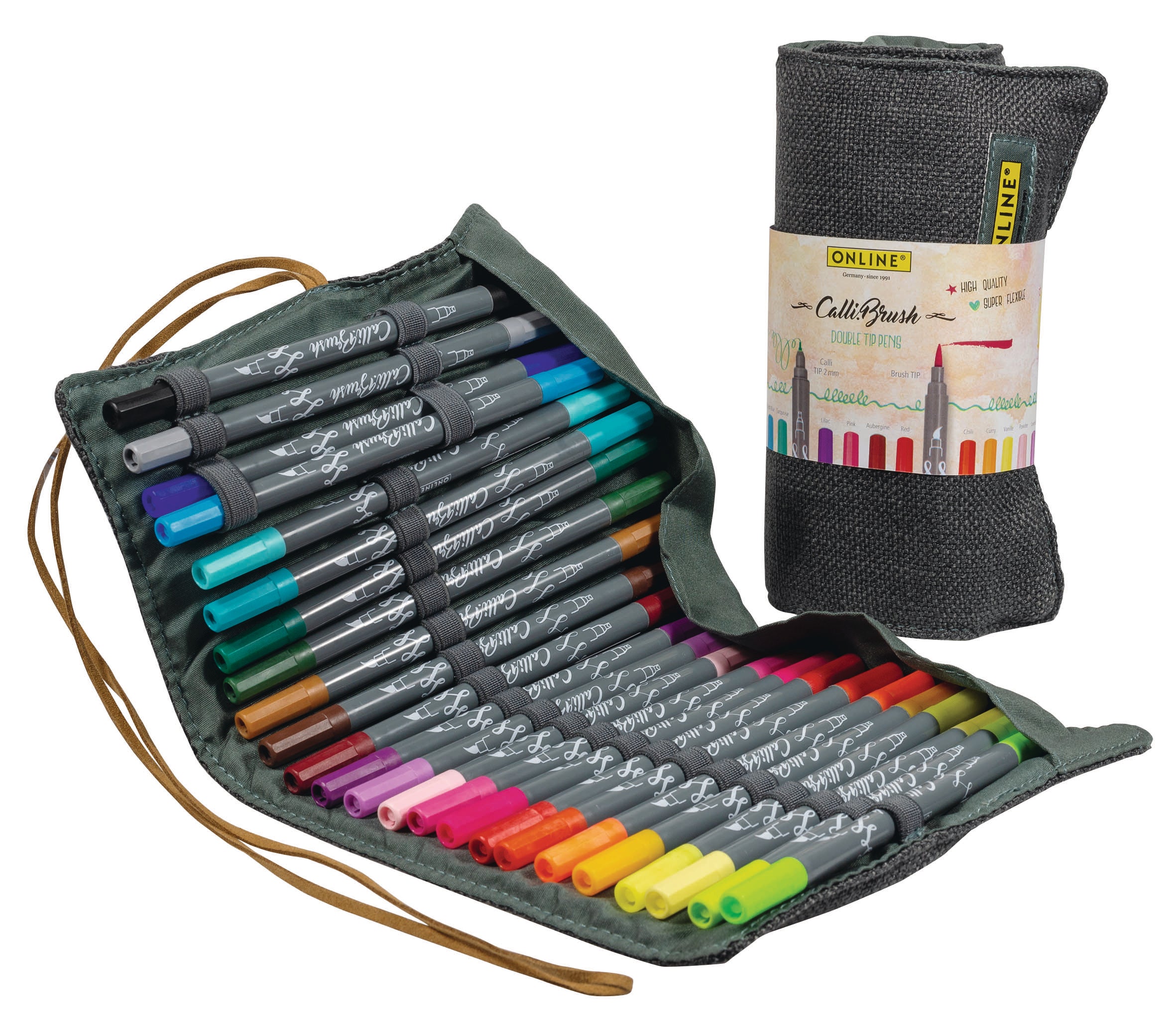 Online Callibrush Brush Pen, Doppelspitze – Kombi (Pinsel + Fein), 24 Farben