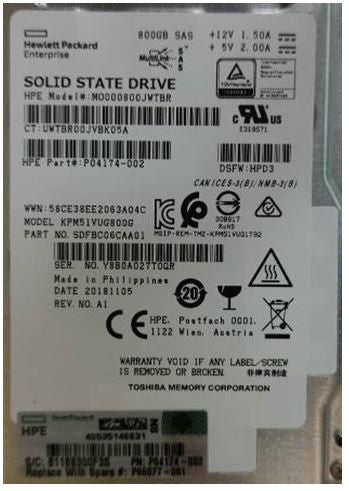 HPE SSD – 800 GB, SFF SAS, Mixed Use