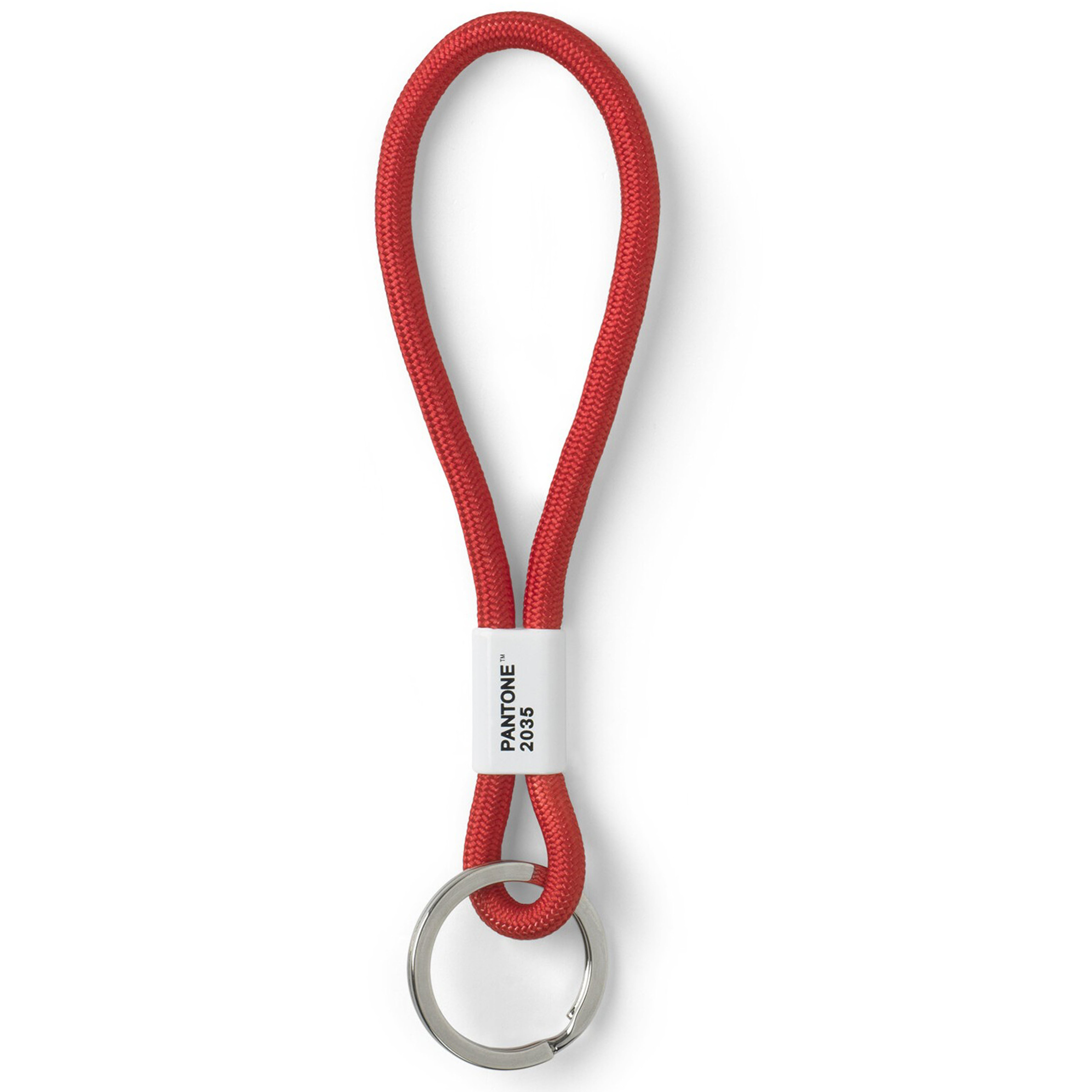 Pantone Textilband Rot 2035 – mit Schlaufe, Nylon, Bandlänge 13 cm