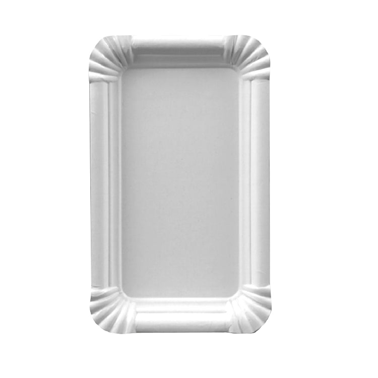 Papstar Teller, Papier/Karton, rechteckig – 15 × 9 cm, weiss – FSC – 250 Stk.