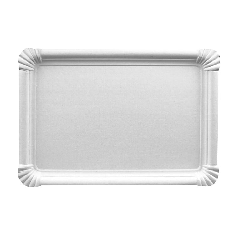 Teller, Papier/Karton, rechteckig – 16,5 × 23 cm – weiss – 250 Stk.