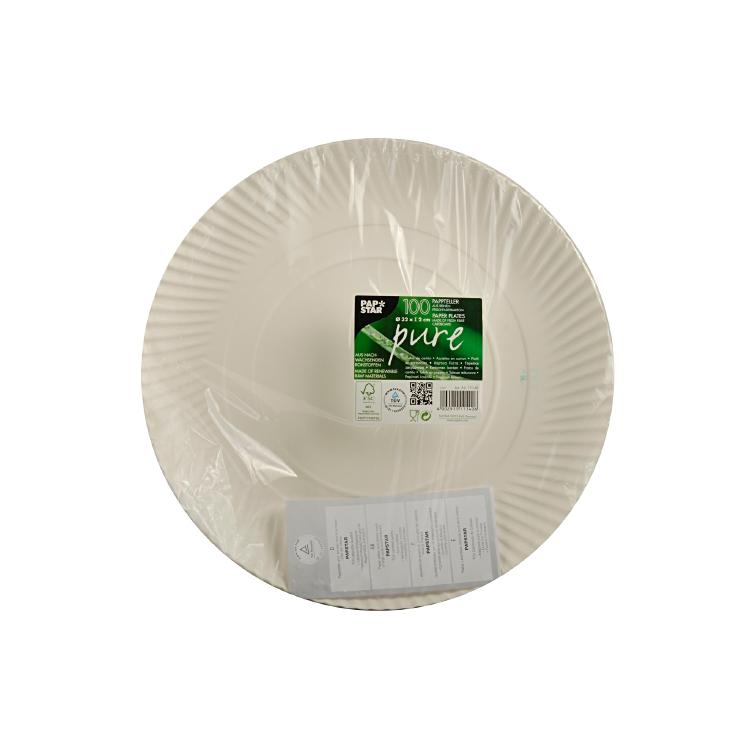 Papstar Papier/Karton Teller, rund – Ø 32 cm, weiss – FSC – 100 Stk.