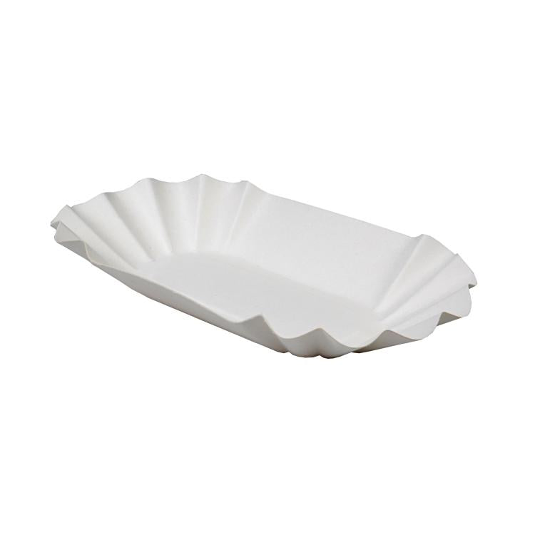 Papstar Teller, Papier/Karton, oval – 20 × 10,5 cm, weiss – FSC – 250 Stk.