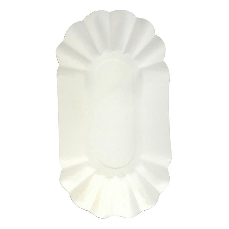 Papstar Teller, Papier/Karton, oval – 20 × 10,5 cm, weiss – FSC – 250 Stk.