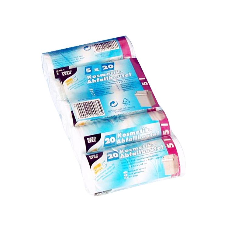 Papstar Kehrichtsack – 5 l, LLDPE, weiss, 16 µm, 360 × 440 mm, 5 Rollen à 20 Stk