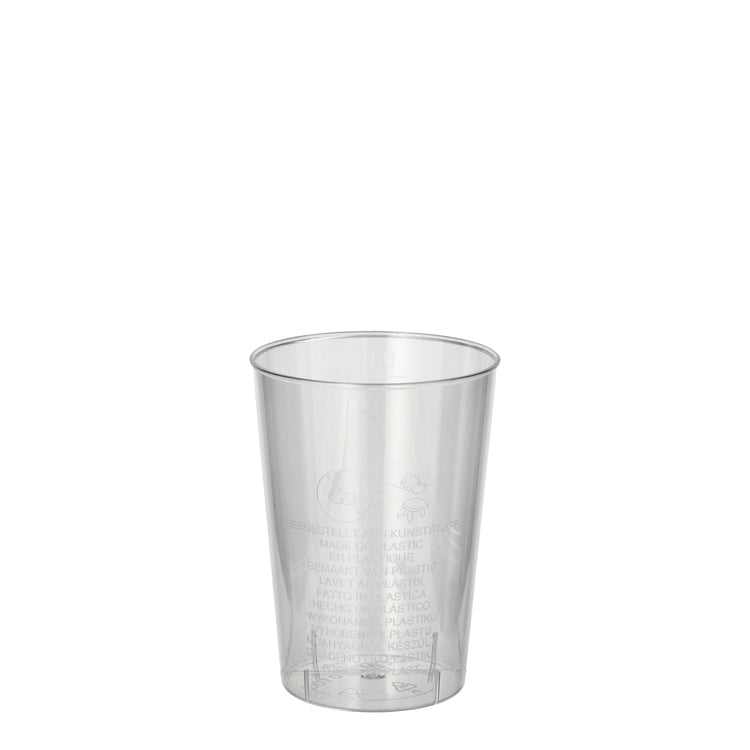 Papstar Trinkbecher PS, Ø 5,5 cm, 7,5 cm hoch – glasklar – 40 Stk.