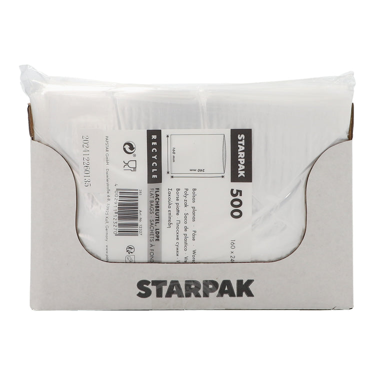 Papstar Flachbeutel – LDPE, transparent, 160 × 240 mm, 500 Stk.