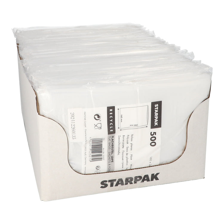Papstar Flachbeutel – LDPE, transparent, 160 × 240 mm, 500 Stk.