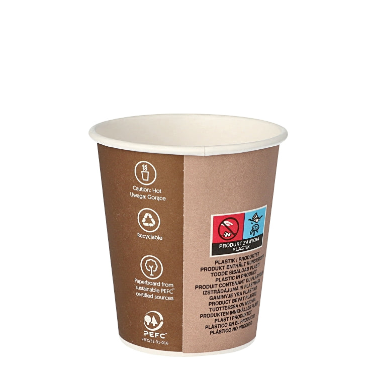 Papstar Trinkbecher, Papier, 2 dl, Braun, To-Go-Motiv – 50 Stk.