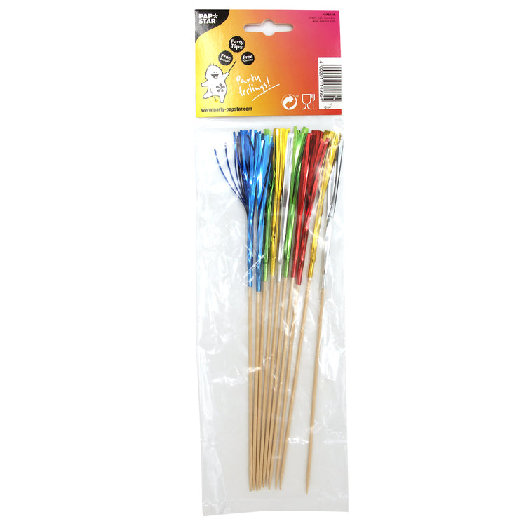 Papstar Party-Piekser – mehrfarbig – 24 cm – Holz/Kunststoff – 10 Stk