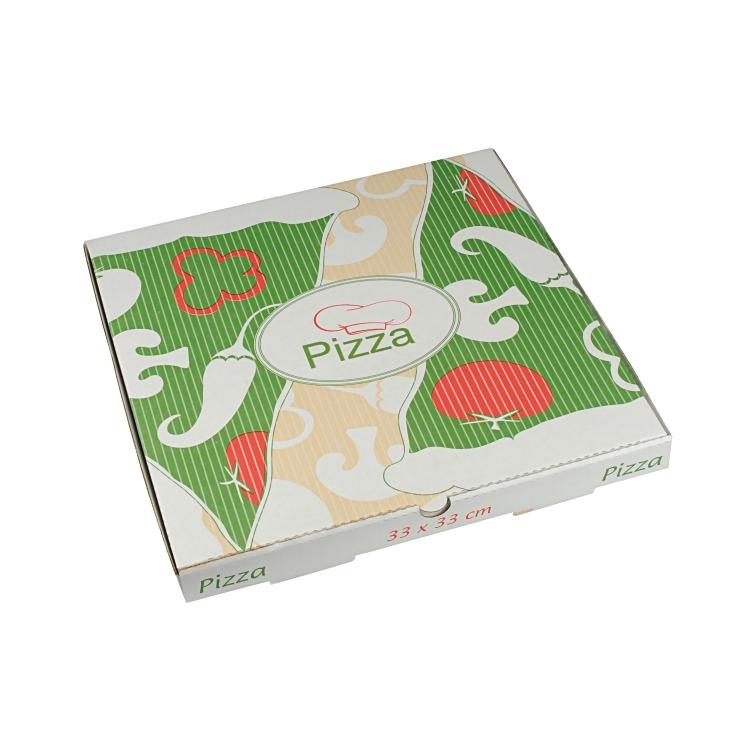 Papstar Pizzakarton PURE, Papier/Karton – 330 × 330 × 30 mm, grün – FSC – 100 Stk.