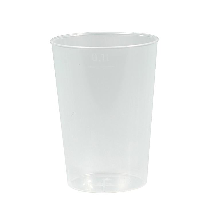 Papstar Mehrweg-Trinkbecher – 40er Set, 100 ml, Ø 5,2 cm, H 7,4 cm, Kunststoff (PP), Transparent