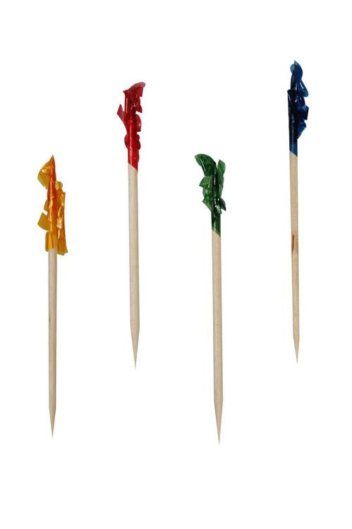 Papstar Party-Piekser Frills – mehrfarbig – 6,8 cm – Holz/Papier/Kunststoff – 1000 Stk