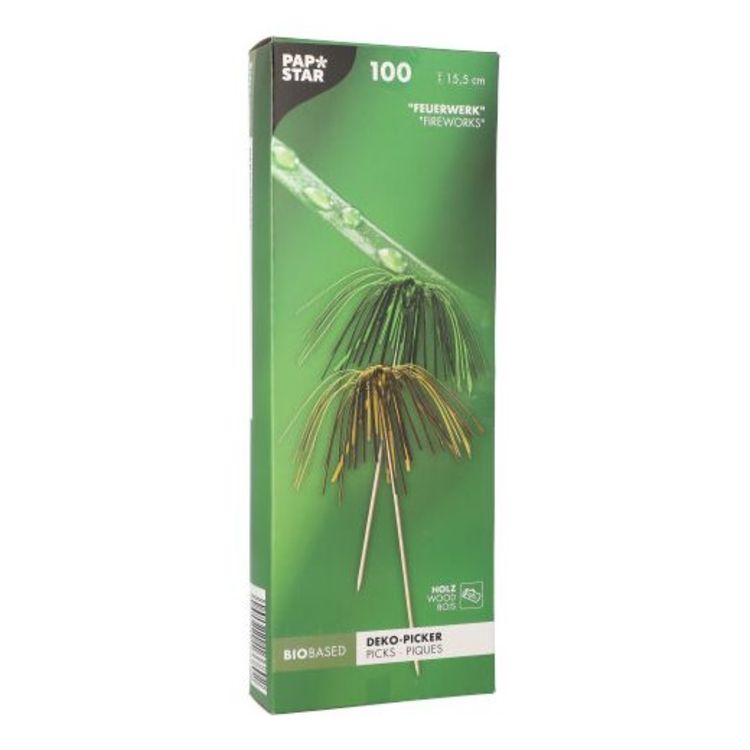 Papstar Party-Piekser Feuerwerk – mehrfarbig – 15,5 cm – Holz – 100 Stk