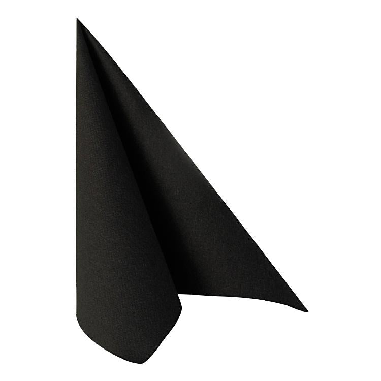 Papstar Servietten Royal Collection schwarz – 40 × 40 cm, 1/4-Falz – 20 Stück
