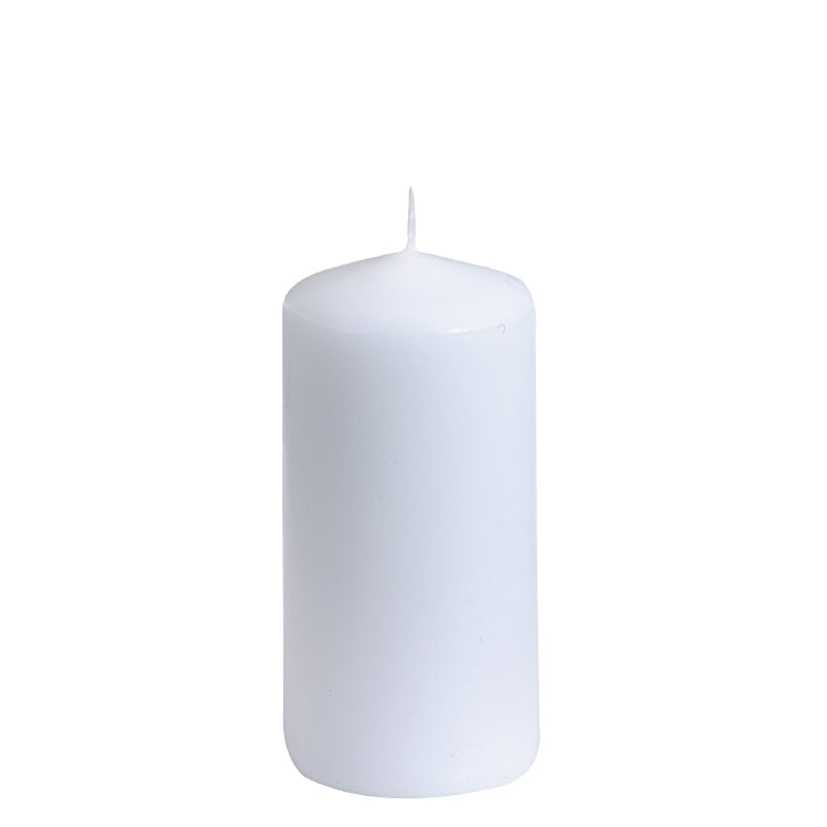 Papstar Stumpenkerze – 6-teilig – Ø 6 × 11,5 cm – Paraffin, weiss – ca. 24 h