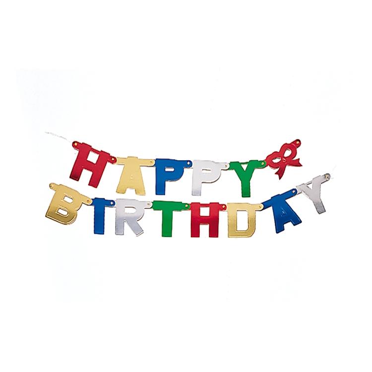 Papstar Buchstabengirlande Happy Birthday – Mehrfarbig – 140 cm – Papier – 1 Stk