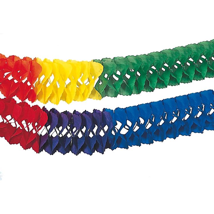 Papstar Girlande Rainbow – mehrfarbig – 25 cm × 10 m – Papier – 1 Stk