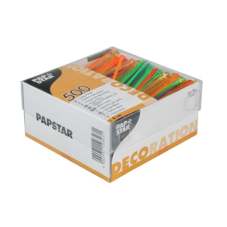 Papstar Party-Piekser Drop – mehrfarbig – 8 cm – Kunststoff – 500 Stk