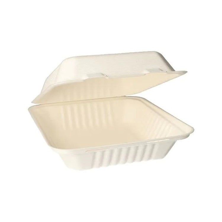 Papstar Take-away-Box PURE, Bagasse (Zuckerrohr), ungeteilt – weiss – 50 Stk.