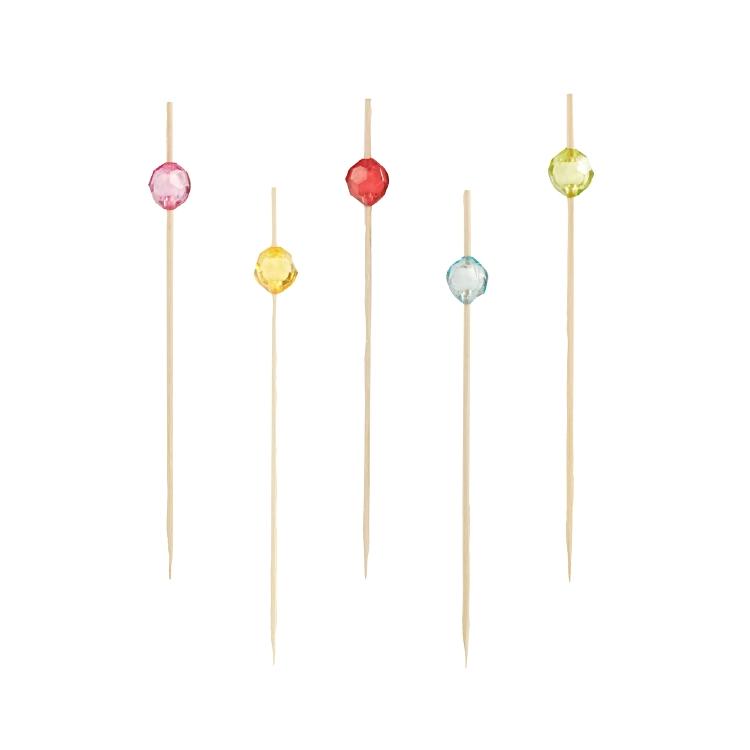 Papstar Fingerfood-Spies Pearl, Bambus, 12 cm, mehrfarbig – 100 Stk.