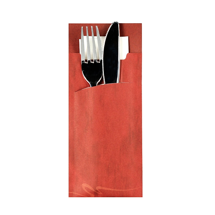 Papstar Bestecktasche, Papier/Karton, rechteckig – 20 × 8,5 cm, bordeaux – FSC – 520 Stk.